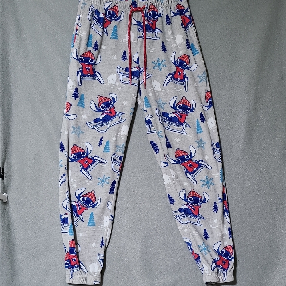 DISNEY STITCH Women's Fleece Pajama Jogger‎ Sleep Lounge Pants - Size Small